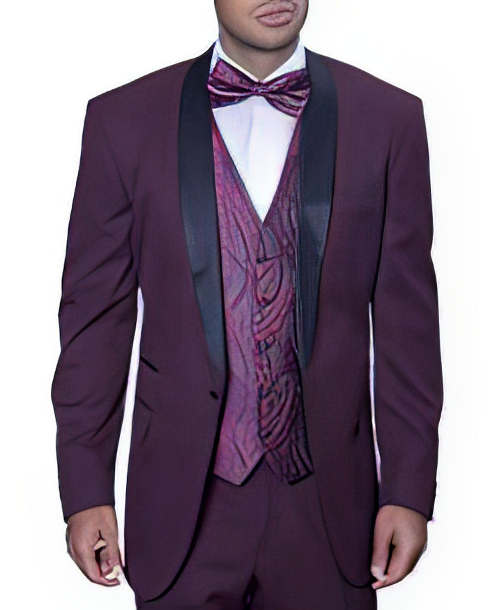 Men's Black and Burgundy ~ Wine ~ Maroon Suit  / Tux Wine With Black Lapel Vested Suit Fashion For Men Burgundy Suit Burgundy Tuxedo