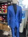Men's Royal Blue Shiny Satin Suit – 2-Piece Slim Fit Tuxedo with Peak Lapel