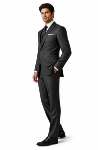 Tweed 3 Piece Suit - Tweed Wedding Suit Fitted Discounted Sale Slim Cut 2 Button Gray Herringbone Tweed Men's Suit