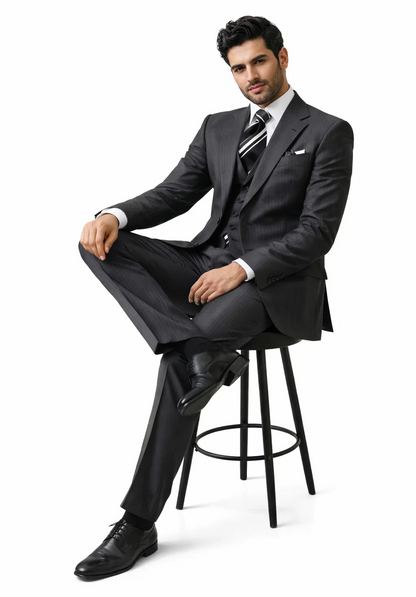 Tweed 3 Piece Suit - Tweed Wedding Suit Fitted Discounted Sale Slim Cut 2 Button Gray Herringbone Tweed Men's Suit
