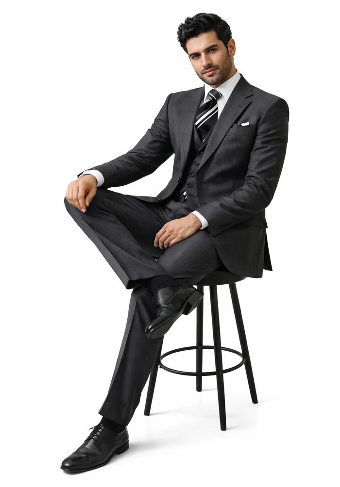 Tweed 3 Piece Suit - Tweed Wedding Suit Fitted Discounted Sale Slim Cut 2 Button Gray Herringbone Tweed Men's Suit