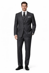 Tweed 3 Piece Suit - Tweed Wedding Suit Fitted Discounted Sale Slim Cut 2 Button Gray Herringbone Tweed Men's Suit