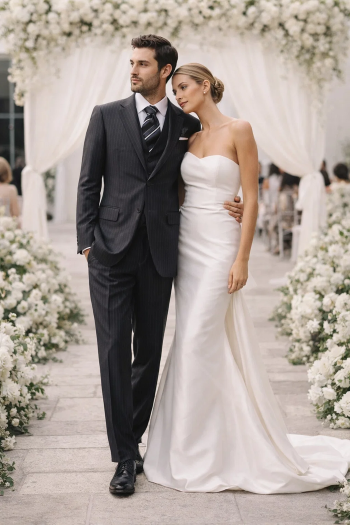 Tweed 3 Piece Suit - Tweed Wedding Suit Fitted Discounted Sale Slim Cut 2 Button Gray Herringbone Tweed Men's Suit