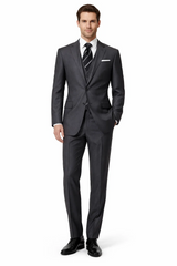Tweed 3 Piece Suit - Tweed Wedding Suit Fitted Discounted Sale Slim Cut 2 Button Gray Herringbone Tweed Men's Suit