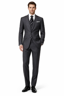 Tweed 3 Piece Suit - Tweed Wedding Suit Fitted Discounted Sale Slim Cut 2 Button Gray Herringbone Tweed Men's Suit