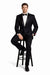 Black 2 Button Wool Tuxedo Without Pleat Flat Front Pants