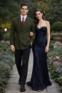 Mens Dark Green Winter Blazer - Hunter Sport Coat jacket Modern Fit 2 Buttons Style Notch