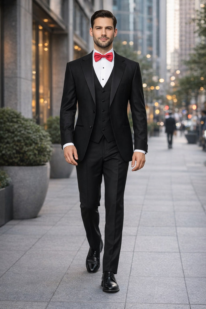 Two Button Three Piece Flat Front Tuxedo
