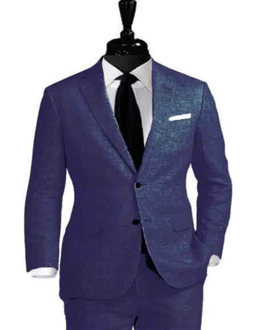 Linen Suit - Mens Summer Suits in Navy Blue Color - Beach Wedding