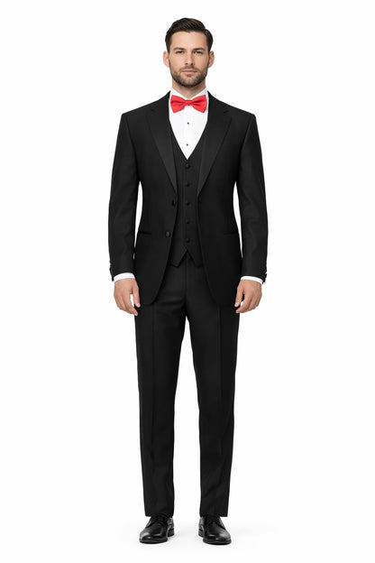 Two Button Three Piece Flat Front Tuxedo