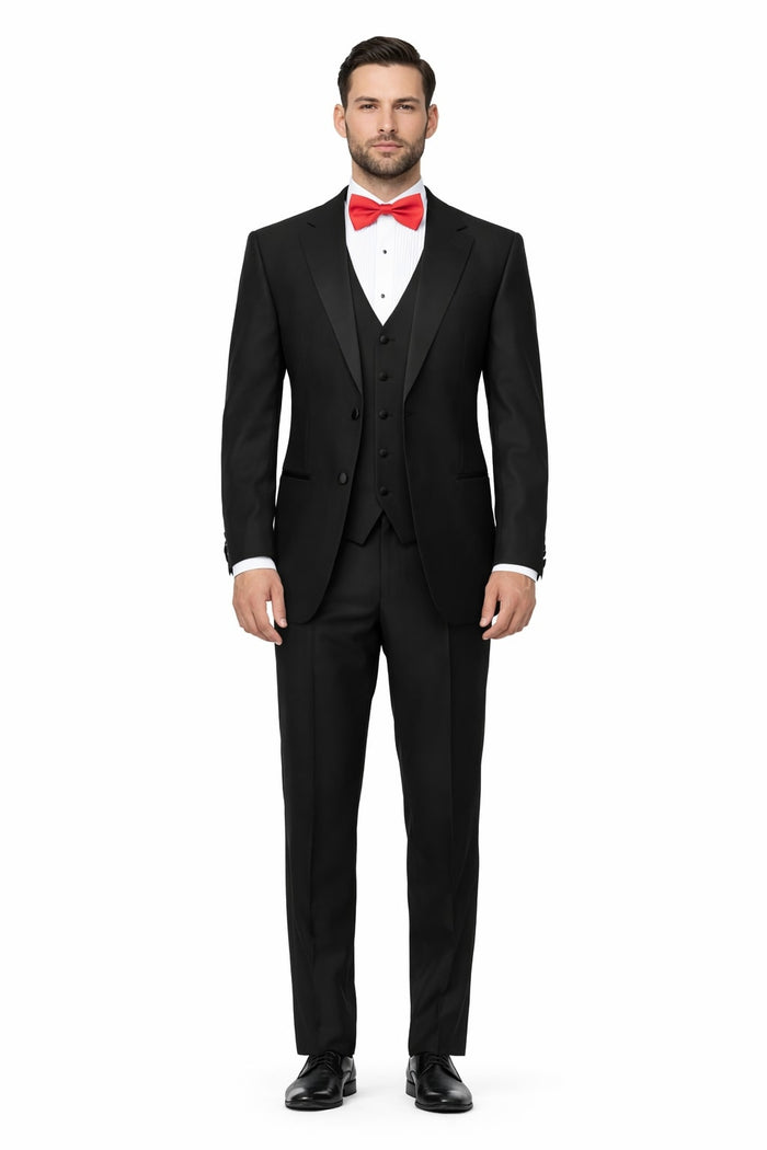 Two Button Three Piece Flat Front Tuxedo
