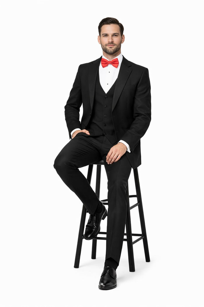 Two Button Three Piece Flat Front Tuxedo