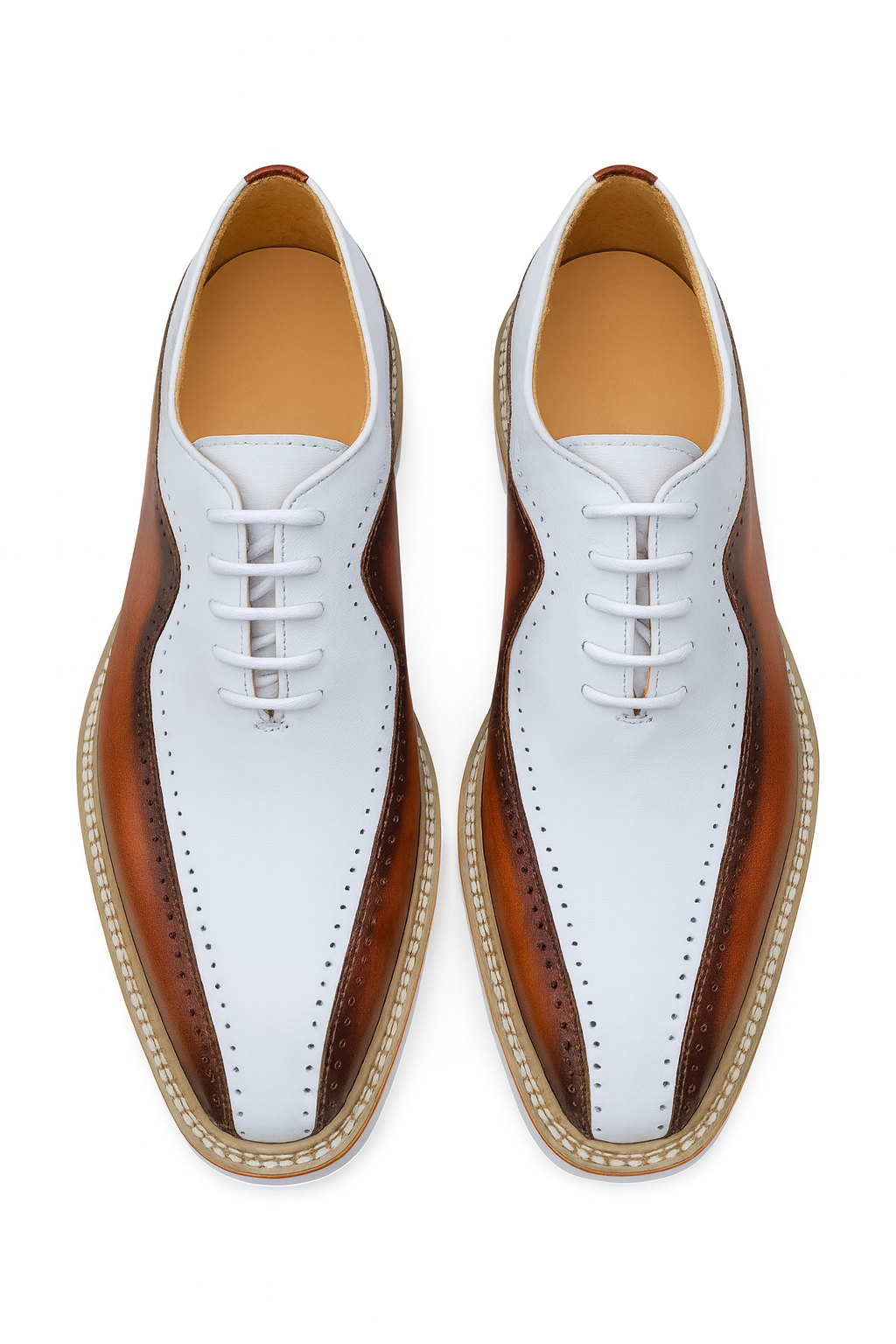 Carrucci Stylish Two-Tone Brogue Oxford