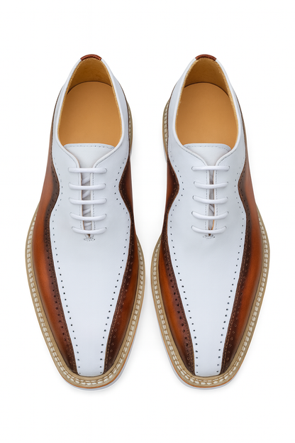Carrucci Stylish Two-Tone Brogue Oxford