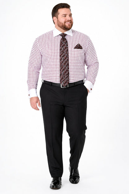 Mens Burgundy Shirt With Tie