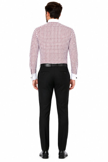 Mens Burgundy Shirt With Tie