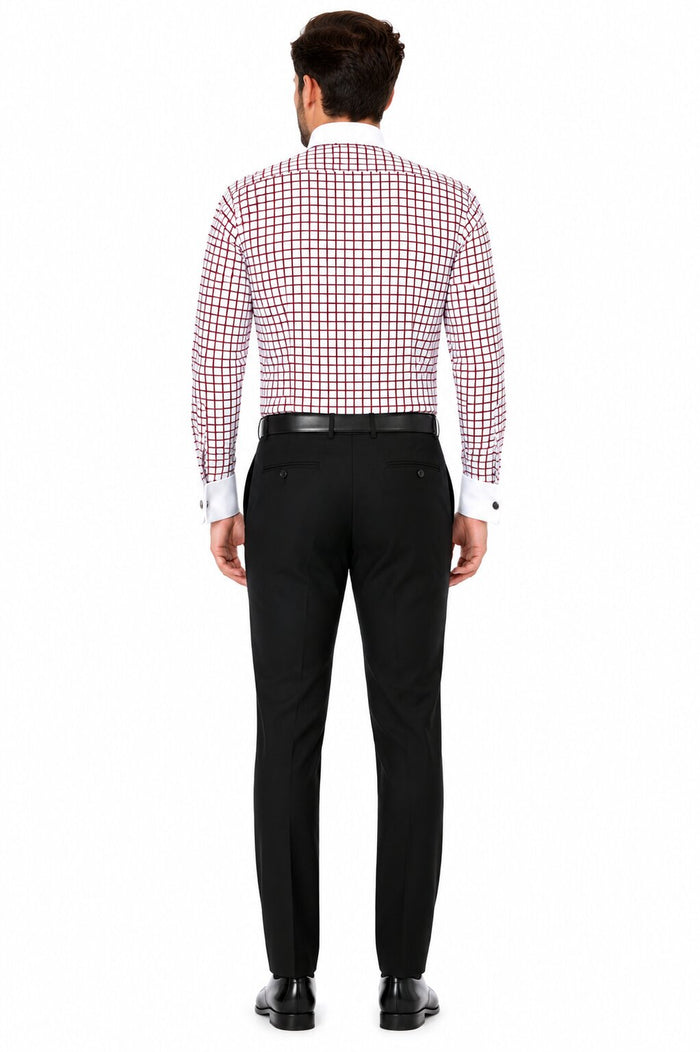 Mens Burgundy Shirt With Tie