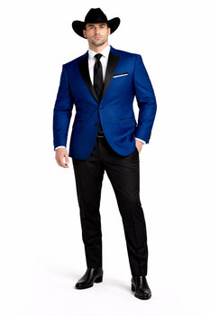 Two Toned Royal Light Blue Two Button Velvet or Dress Suits for Men Fabric Tuxedo Suit Or Dinner Jacket Black Lapeled