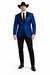 Two Toned Royal Light Blue Two Button Velvet or Dress Suits for Men Fabric Tuxedo Suit Or Dinner Jacket Black Lapeled