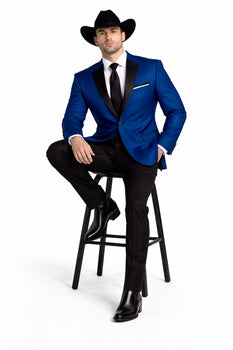 Two Toned Royal Light Blue Two Button Velvet or Dress Suits for Men Fabric Tuxedo Suit Or Dinner Jacket Black Lapeled