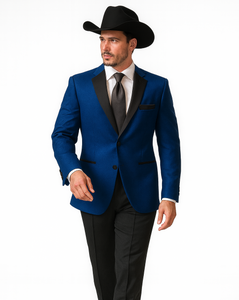 Two Toned Royal Light Blue Two Buttons Velvet or Dress Suits for Men Fabrics (Your Choice) Tuxedo Suit Or Dinner Jacket Black Lapeled