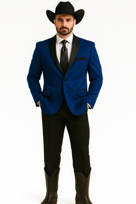 Two Toned Royal Light Blue Two Buttons Velvet or Dress Suits for Men Fabric (Your Choice) Tuxedo Suit Or Dinner Jacket Black Lapeled