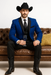 Two Toned Royal Light Blue Two Buttons Velvet or Dress Suits for Men Fabric (Your Choice) Tuxedo Suit Or Dinner Jacket Black Lapeled