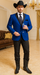 Two Toned Royal Light Blue Two Buttons Velvet or Dress Suits for Men Fabrics (Your Choice) Tuxedo Suit Or Dinner Jacket Black Lapeled