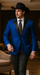 Two Toned Royal Light Blue Two Buttons Velvet or Dress Suits for Men Fabrics (Your Choice) Tuxedo Suit Or Dinner Jacket Black Lapeled
