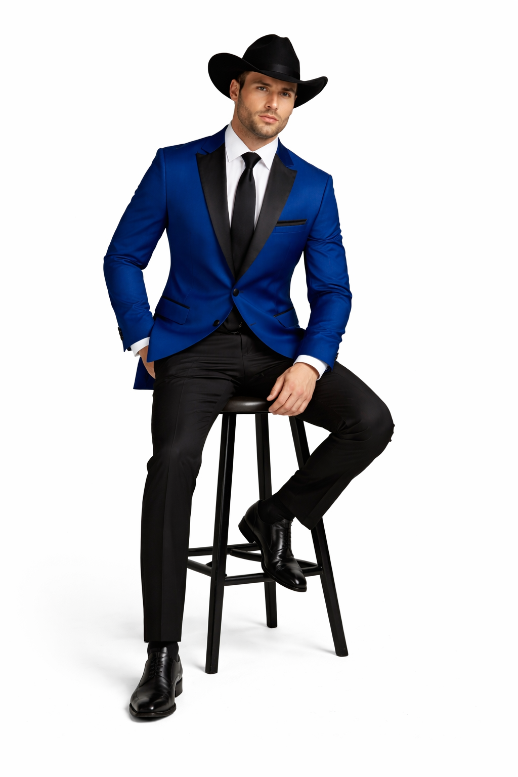 Two Toned Royal Light Blue Two Buttons Velvet or Dress Suits for Men Fabric (Your Choice) Tuxedo Suit Or Dinner Jacket Black Lapeled