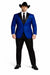 Two Toned Royal Light Blue Two Buttons Velvet or Dress Suits for Men Fabric (Your Choice) Tuxedo Suit Or Dinner Jacket Black Lapeled