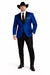 Two Toned Royal Light Blue Two Buttons Velvet or Dress Suits for Men Fabrics (Your Choice) Tuxedo Suit Or Dinner Jacket Black Lapeled