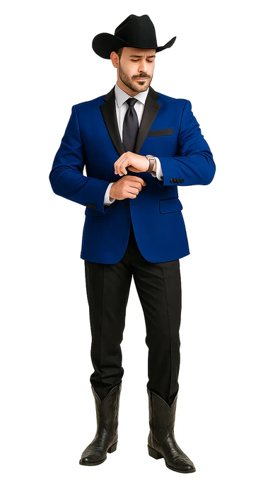 Two Toned Royal Light Blue Two Buttons Velvet or Dress Suits for Men Fabrics (Your Choice) Tuxedo Suit Or Dinner Jacket Black Lapeled