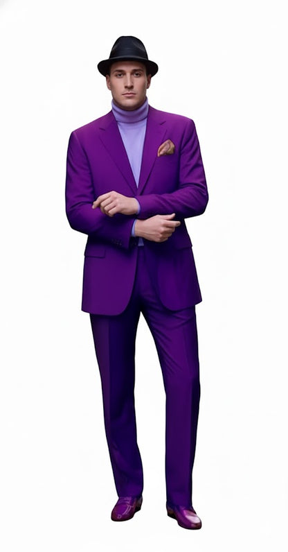 Ultra Smooth 2 Button  Business Suits Clearance Sale Purple