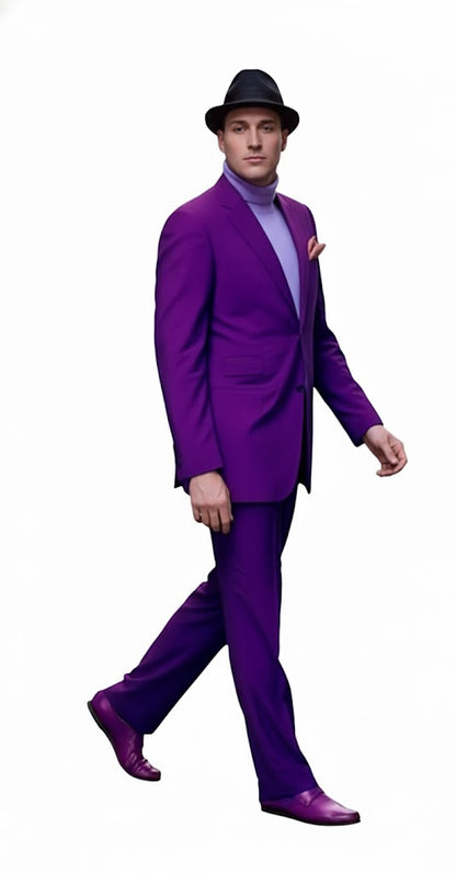 Ultra Smooth 2 Button  Business Suits Clearance Sale Purple