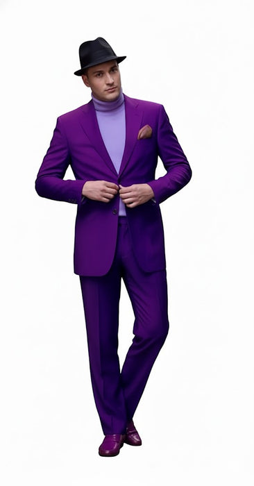 Ultra Smooth 2 Button Cheap Priced Business Suits Clearance Sale Purple