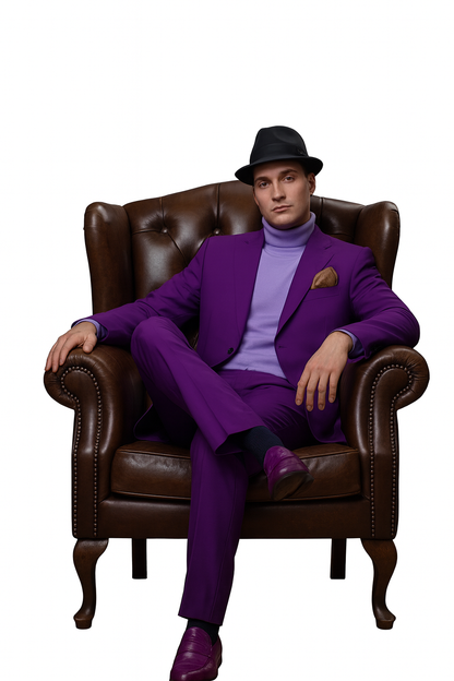 Ultra Smooth 2 Button  Business Suits Clearance Sale Purple