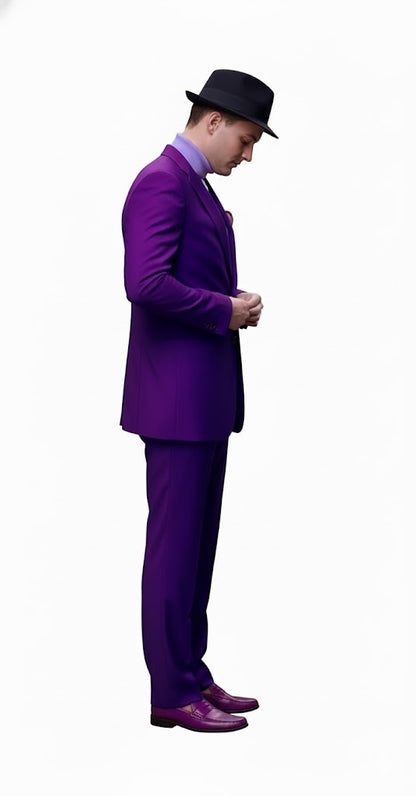 Ultra Smooth 2 Button  Business Suits Clearance Sale Purple