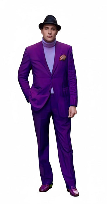Ultra Smooth 2 Button Cheap Priced Business Suits Clearance Sale Purple