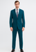 Umberto Bonelli Men's Two Buttons Dark Teal 2-piece suits Flat Front Pants