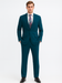 Umberto Bonelli Men's Two Buttons Dark Teal 2-piece suits Flat Front Pants