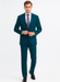 Umberto Bonelli Men's Two Buttons Dark Teal 2-piece suits Flat Front Pants