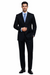 Unique 2PC 3 Button Dark Navy Blue Men's Suit With Flat Front Pants
