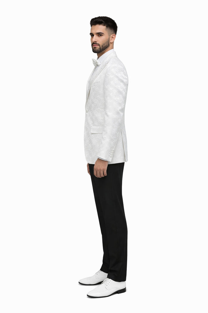 White Unique Men's Floral  Fancy