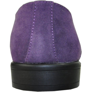 Mens Vegan Suede Wedding & Prom Wingtip Lace Up Dress Shoe in Purple