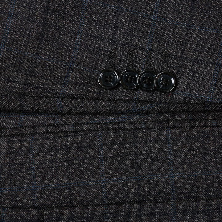 Saco vaquero - Western Sport Coat - Western Blazer- Mens Two Button Classic Fit 100% Wool Sport Coat Blazer In Dark Brown Windowpane Plaid