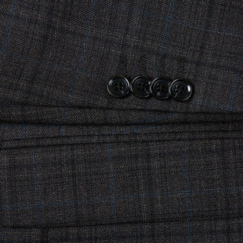 Saco vaquero - Western Sport Coat - Western Blazer- Mens Two Button Classic Fit 100% Wool Sport Coat Blazer In Dark Brown Windowpane Plaid