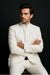 Designer Brand Men'S White 5 Button Mandarin Collar Suits For Men - All White Suit
