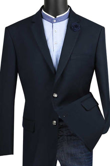 Mens Black Blazer - Mens Classic Fit 2 Button Dress Blazer Sport Jacket in Navy Blue
