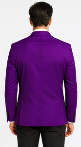 Velour Men's blazer Jacket Purple Two Button Party Suit & Tuxedo & w/ Black  Velvet or Suit Fab